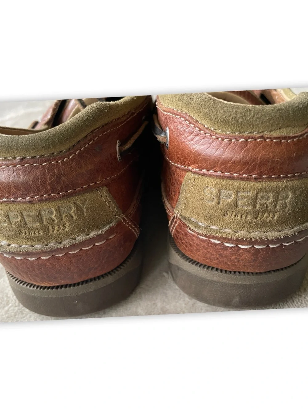 Sperry Top-Sider Leather Boat Shoes Brown Men’s Size 11 Moc Toe Lace Up